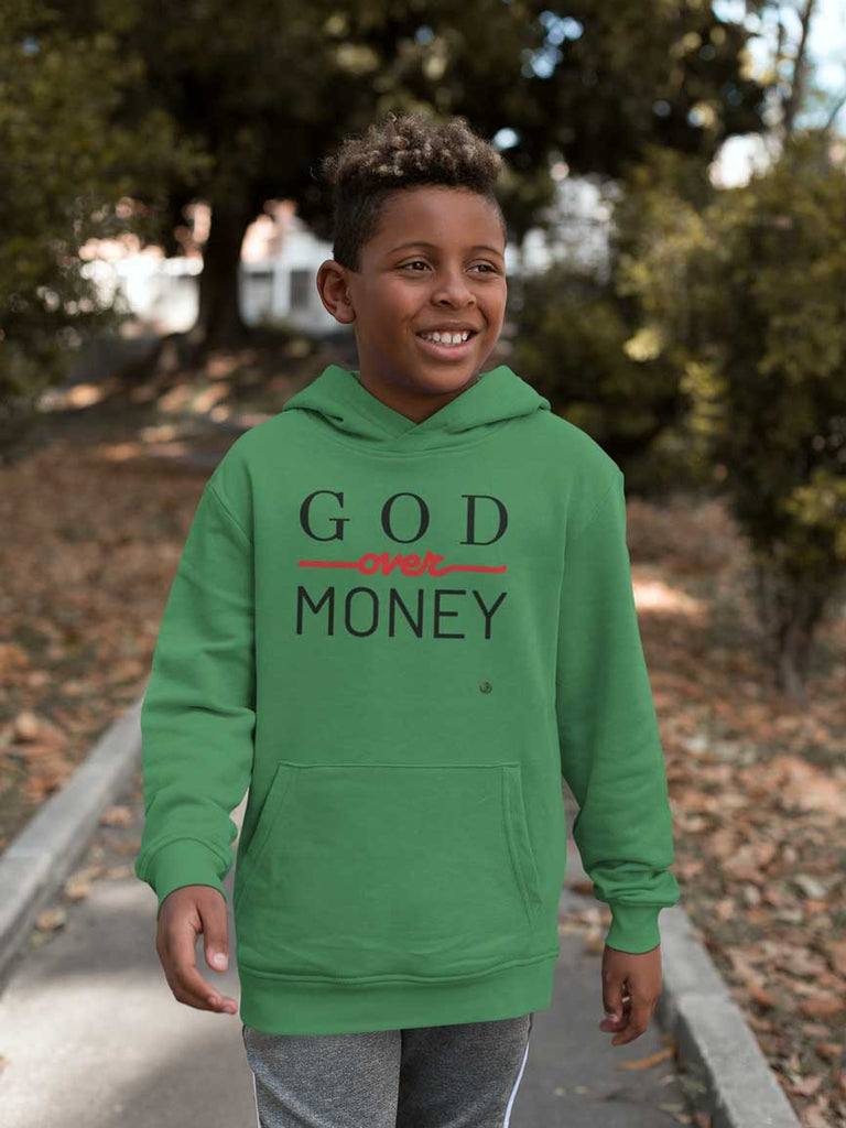 God Over Money - Youth Pullover Hoodie