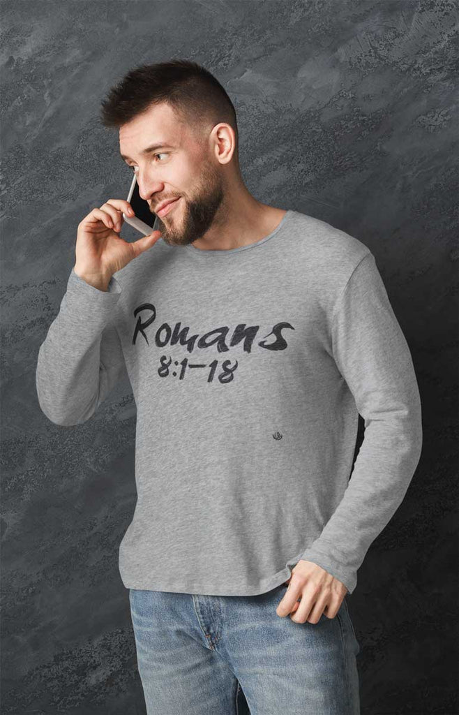 Romans 8:1-18 - Men's Long Sleeve Shirt